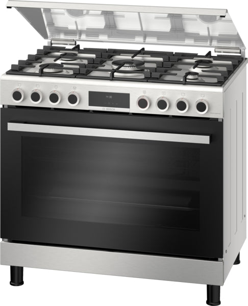Gas Cooker Full-Safety 90cm 125lit Serie6 S.Steel -Hybrid