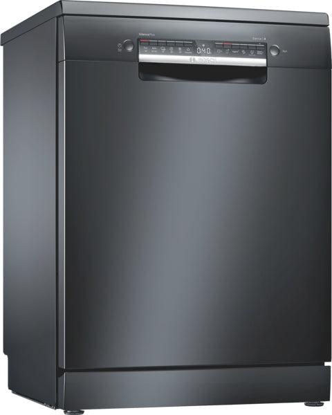 Dishwasher 6Prog 60cm Serie 4 A+ 9.5lit 3rd Rack Brushed Black Steel Wi-Fi