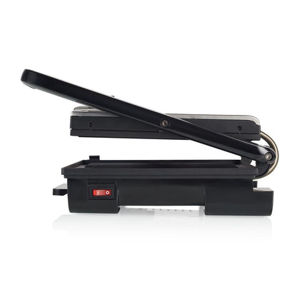 Princess 01.112425.01.001 Pro Panini Grill - 2000W, 30x27cm Grilling Surface, Floating Top Plate, Easy Clean, Black Stainless Steel