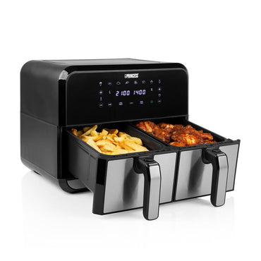 Princess Double Basket Air Fryer with 8L Capacity and 2x1800W Power - Prepare Two Meals Simultaneously!