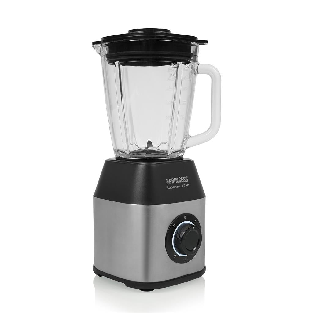 Princess 212100 Blender Supreme: Powerful 1250W Glass Jug Blender for Smoothies, Soups, and More