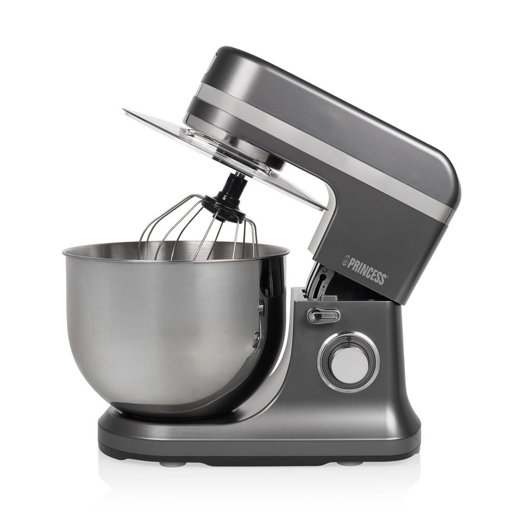 Princess 1500W Heavy Duty Kitchen Machine with 12L Stainless Steel Bowl - Dark Metallic Grey