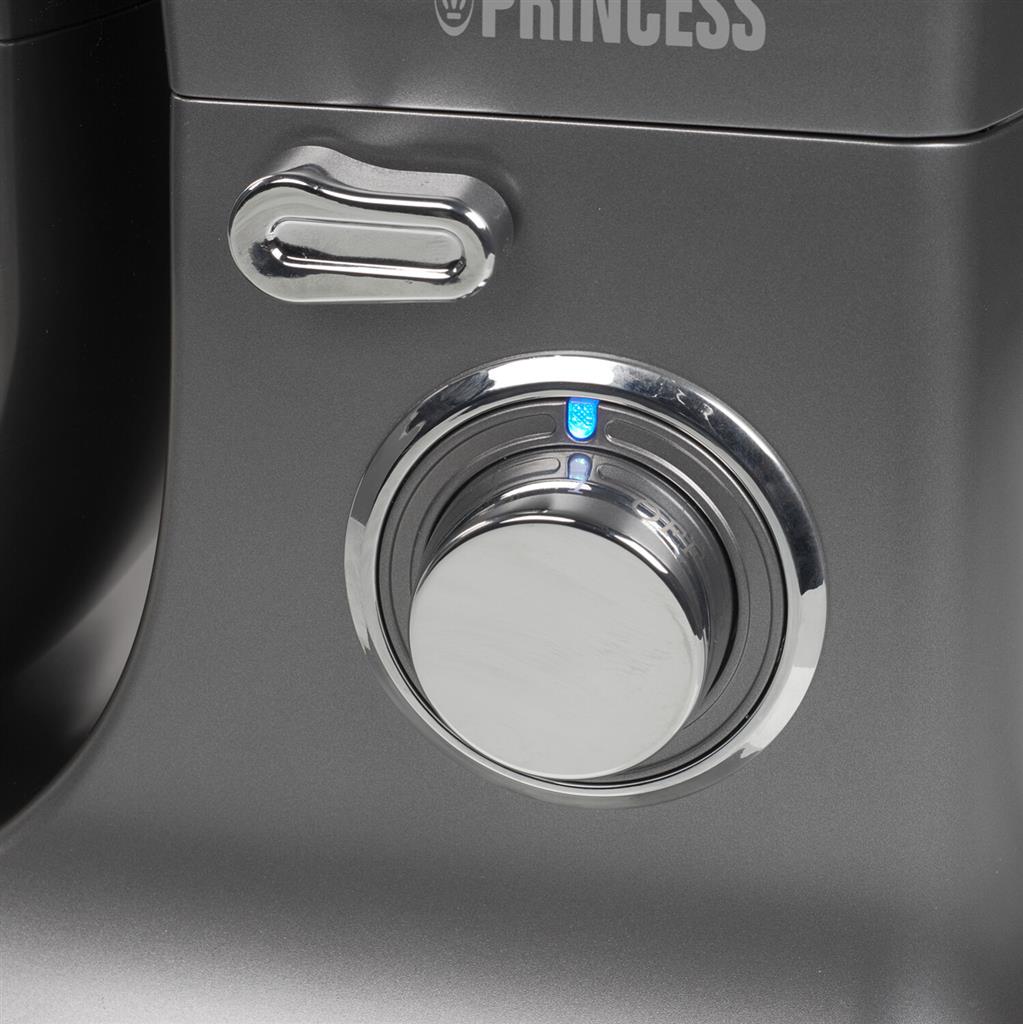 Princess 1500W Heavy Duty Kitchen Machine with 12L Stainless Steel Bowl - Dark Metallic Grey