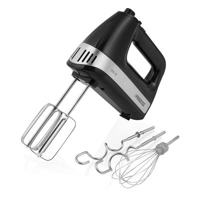 Princess Hand Mixer Power 500 - 5-Speed Black Mixer with Turbo Function and Storage Box