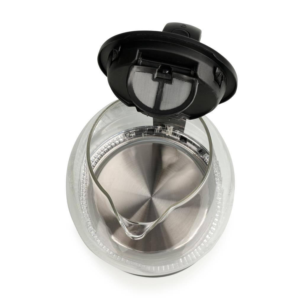 Princess 01.236072.01.001 Elegant Glass Kettle with Blue LED Illumination - 1.7L Capacity