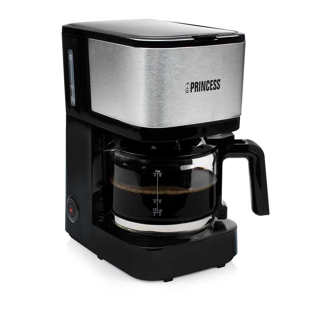Princess Compact 8-Cup Filter Coffee Maker with Keep Warm Function - Perfect for Home & Camping