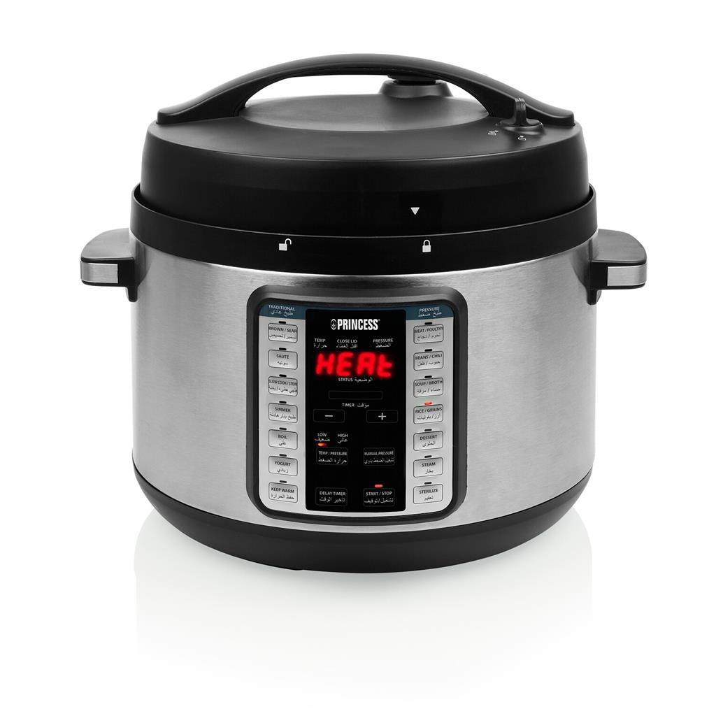 Princess 10L Stainless Steel Digital Pressure Cooker with Pre-programmed Settings