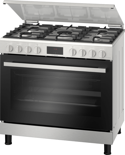 Bosch HGW3FSV51S Gas Cooker Serie6 90cm  Led Display Control 125Lit S.Steel