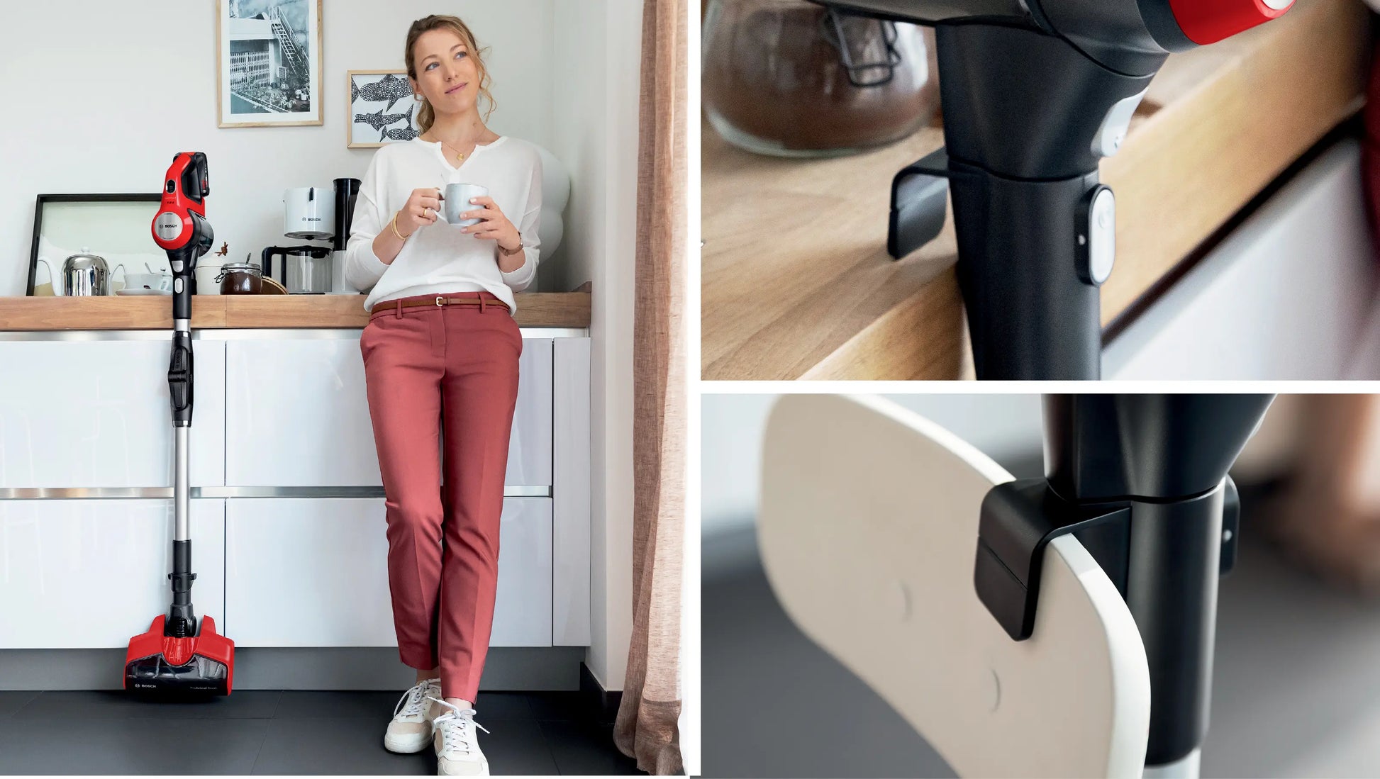 BOSCH BCS711PET Rechargeable Handstick Vacuum Cleaner Unlimited ProAnimal Serie7 Red