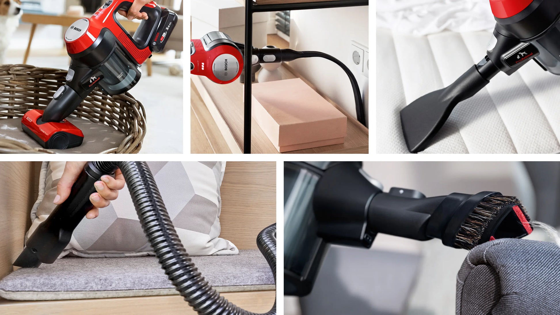 BOSCH BCS711PET Rechargeable Handstick Vacuum Cleaner Unlimited ProAnimal Serie7 Red