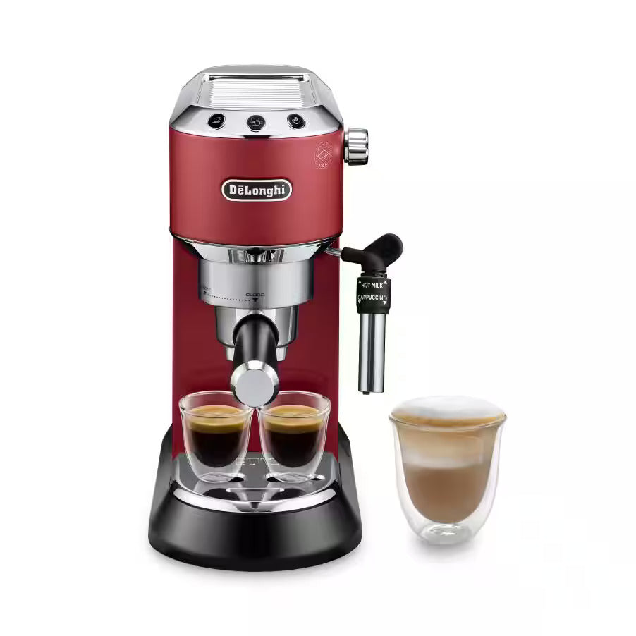 De'Longhi Dedica Style Traditional Pump Espresso Machine - Passion Red
