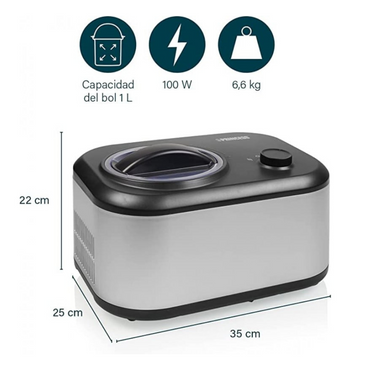 Princess Deluxe Ice Cream Maker - 100 Watts, Black - Create Homemade Ice Cream, Sorbet & More!