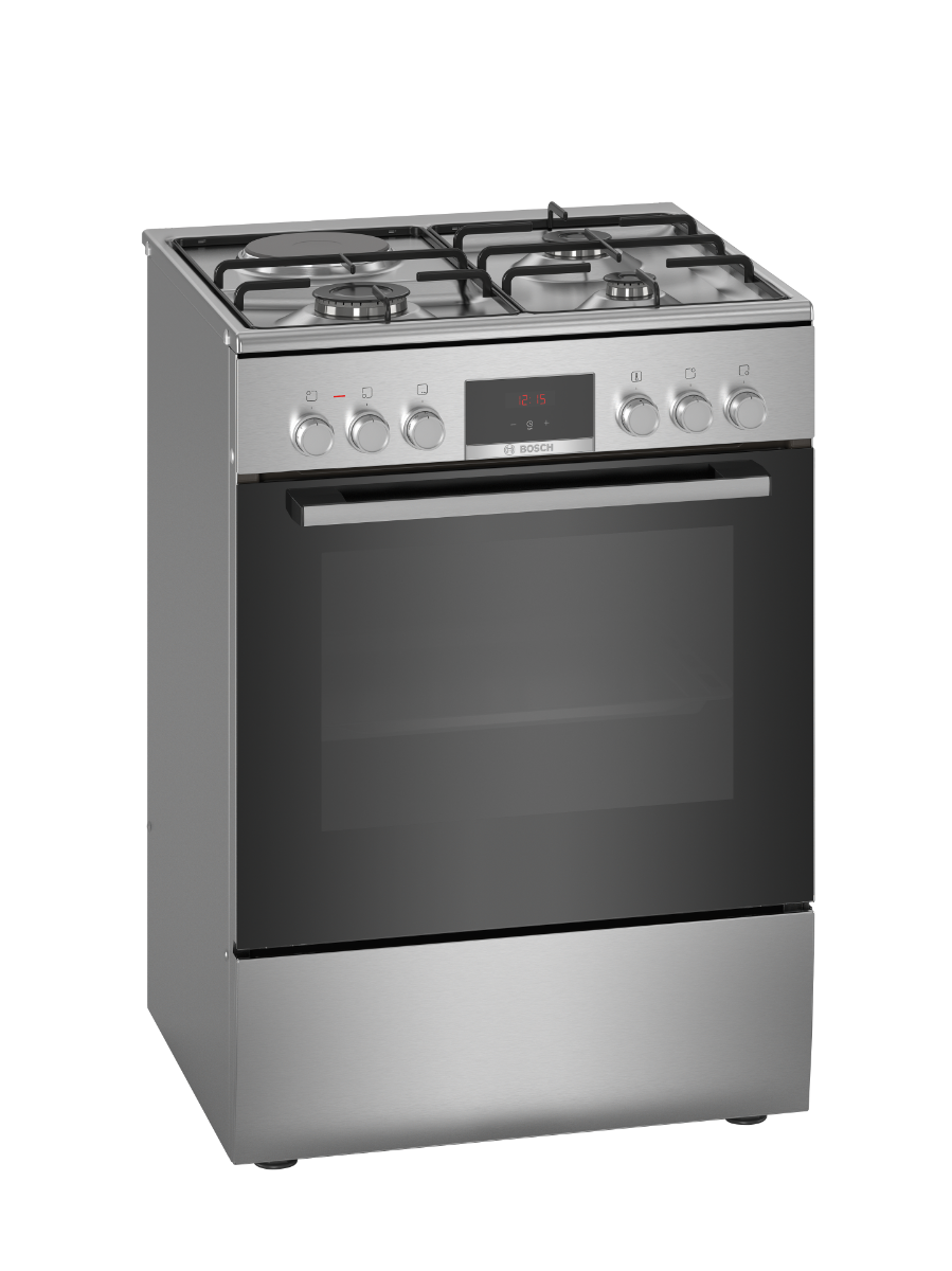 Bosch HXC39AG51Q Freestanding Dual Fuel Cooker Serie6 60cm 66Lit Eco Clean S.Steel