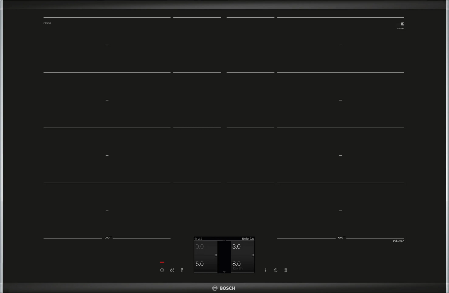 BOSCH PXY875KV1E Built In Induction Elec Ceramic Hob 82cm Home Connect Accentline