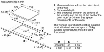 BOSCH PXY875KV1E Built In Induction Elec Ceramic Hob 82cm Home Connect Accentline