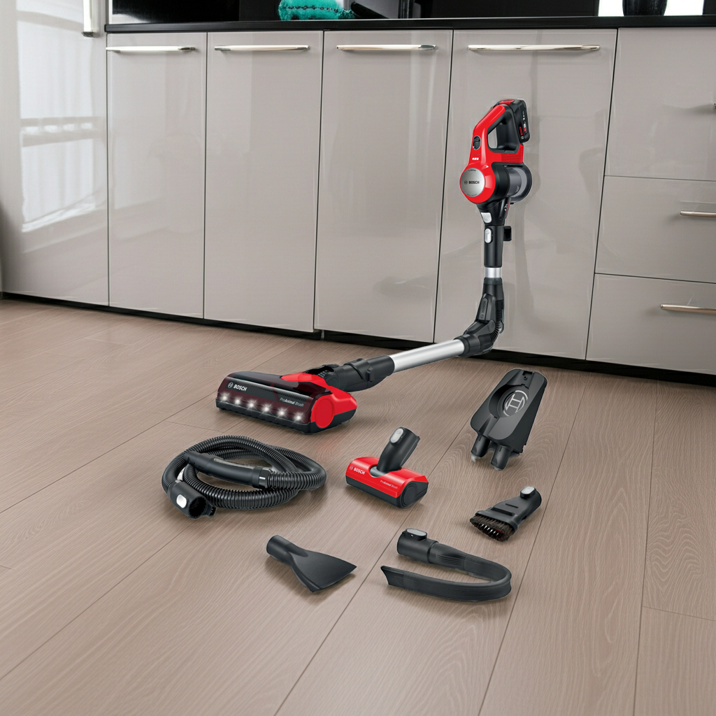 BOSCH BCS711PET Rechargeable Handstick Vacuum Cleaner Unlimited ProAnimal Serie7 Red