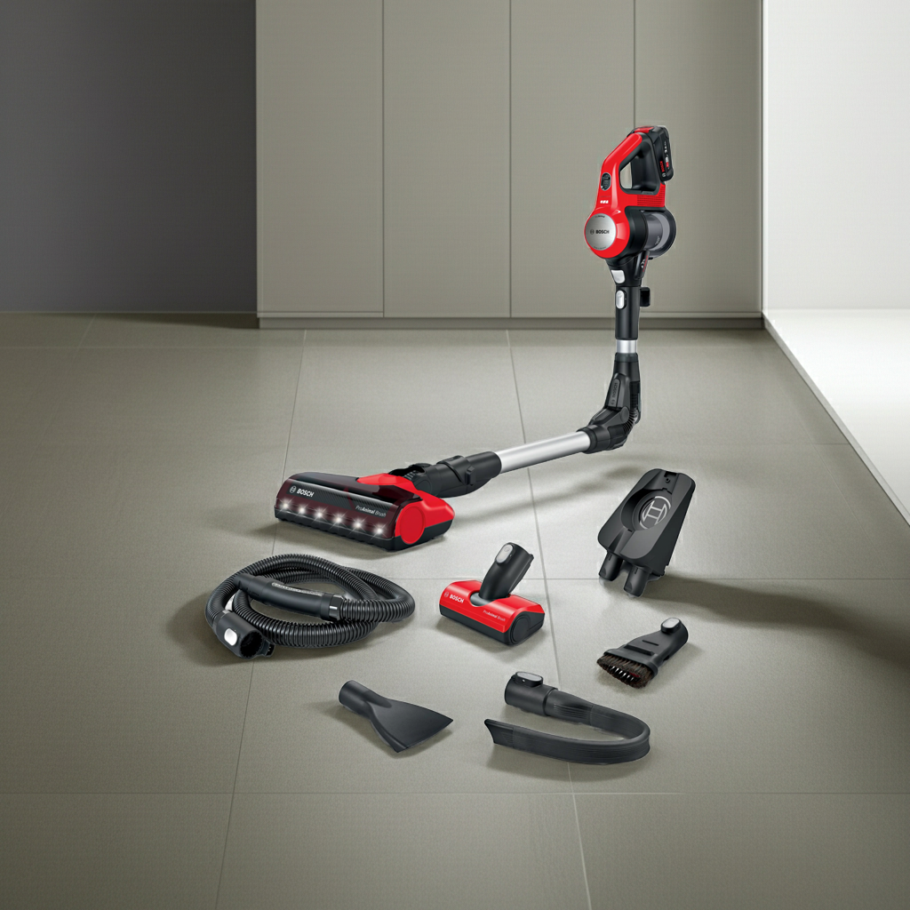 BOSCH BCS711PET Rechargeable Handstick Vacuum Cleaner Unlimited ProAnimal Serie7 Red